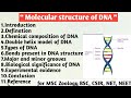 Molecular structure of DNA | Chemical composition | Double helix | Types | Bonds in DNA structure