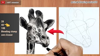 How to draw a giraffe/Animal drawing series5