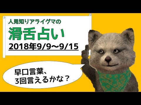 【人見知りアライグマの滑舌占い008】早口言葉、3回言えるかな？