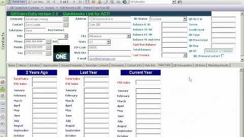 QBSalesData - Create New Quickbooks Customer from a record in ACT!