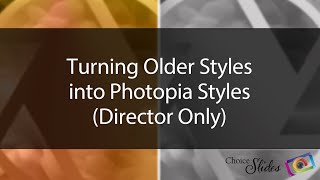 Celebrity Lesson - Turning Older Styles into Photopia Styles (Director Only) Wealth