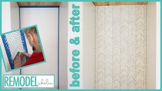 DIY Hand Stamped Accent Wall Tutorial: Herringbone Pattern  #diy #handstamped #handmade