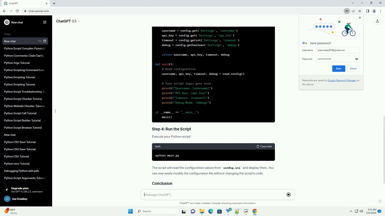 python script config file