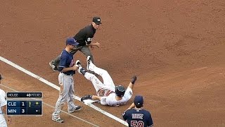 CLE@MIN: Plouffe delivers an RBI double to center