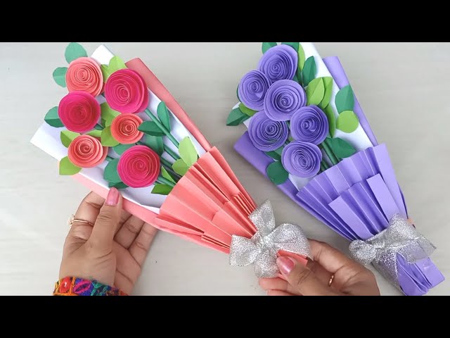 How to wrap a flower bouquet with craft paper