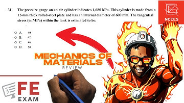 Part 31 FE Exam review Mechanics of Materials - Tangential stress | Real Question |