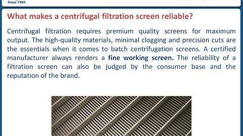 Finding the perfect working screens for centrifugal filtration