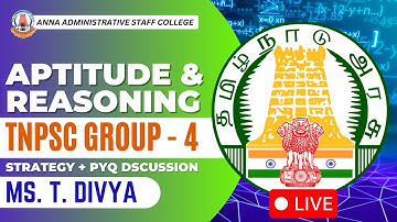 🔴 LIVE | TNPSC Group 4 | Aptitude & Reasoning | Strategy + PYQ | Ms. T. Divya