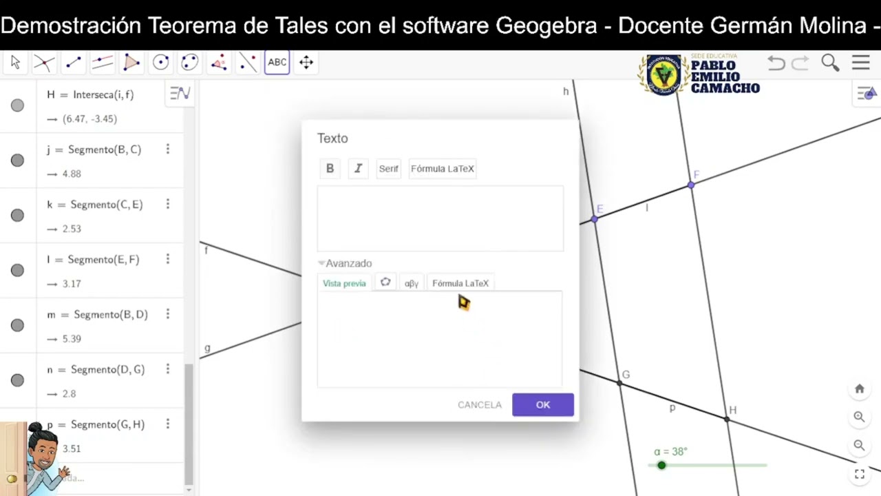 Demostración Teorema de Thales utilizando el software Geogebra