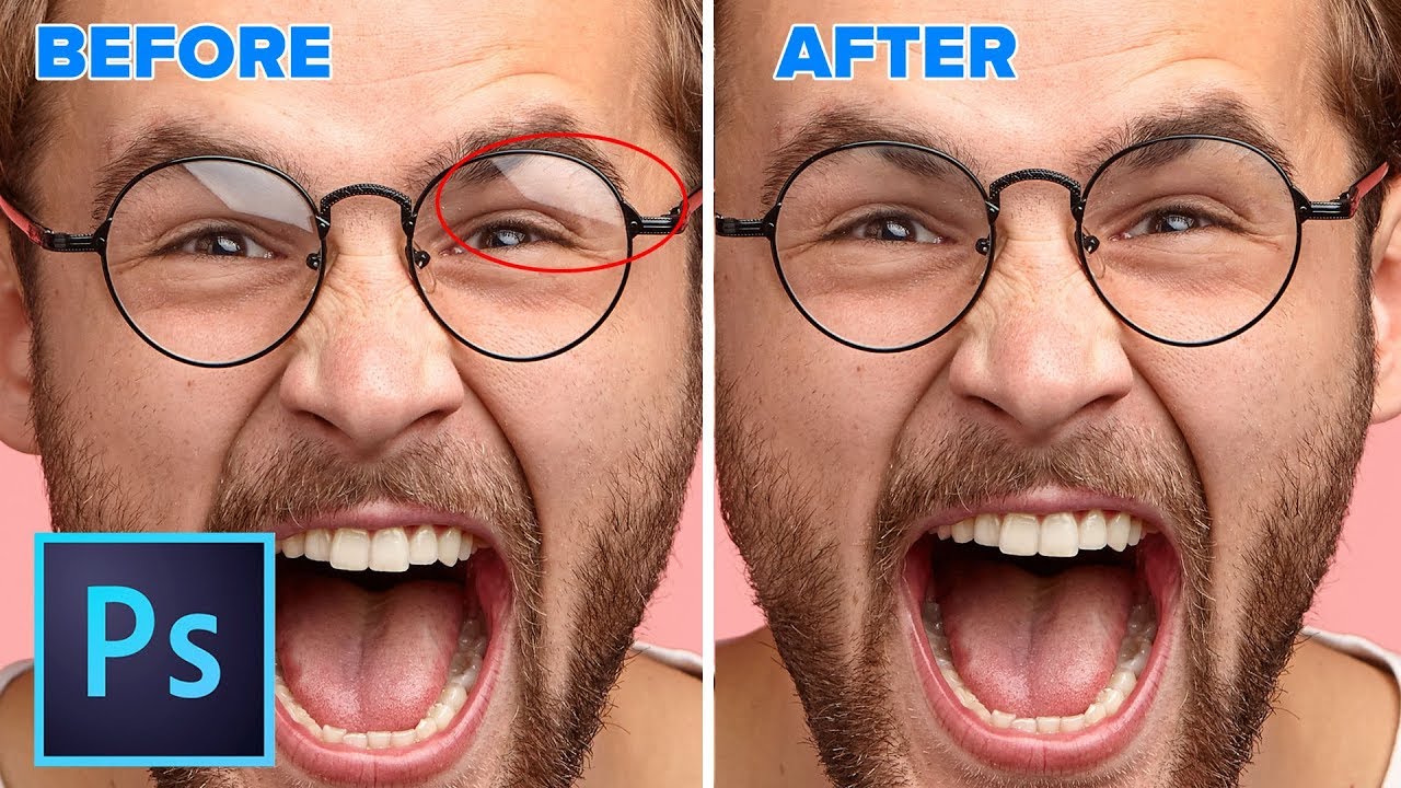 Kvadrant telefon Opstå How to Remove Reflections from Glasses in Photoshop - PhotoshopCAFE