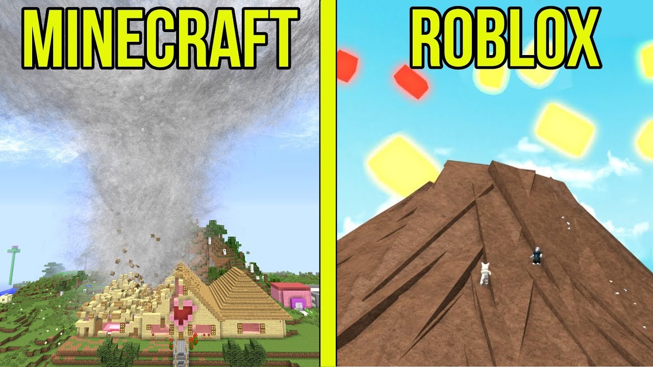 Minecraft Vs Roblox Survive The Disasters Youtube