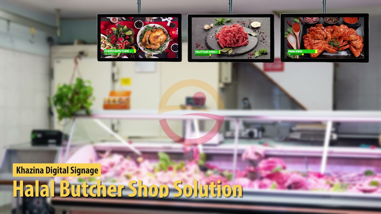 Halal Butcher Shop Solution | Digital Menu Board | Khazina Digital Signage