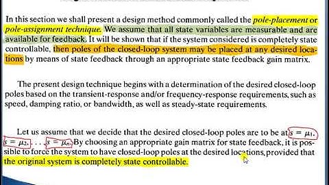 Pole placement design part 1
