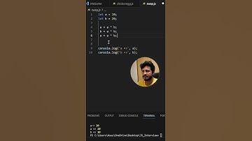 JS Intervirw question - 4 - XOR operations to swap two numbers #javascript #js