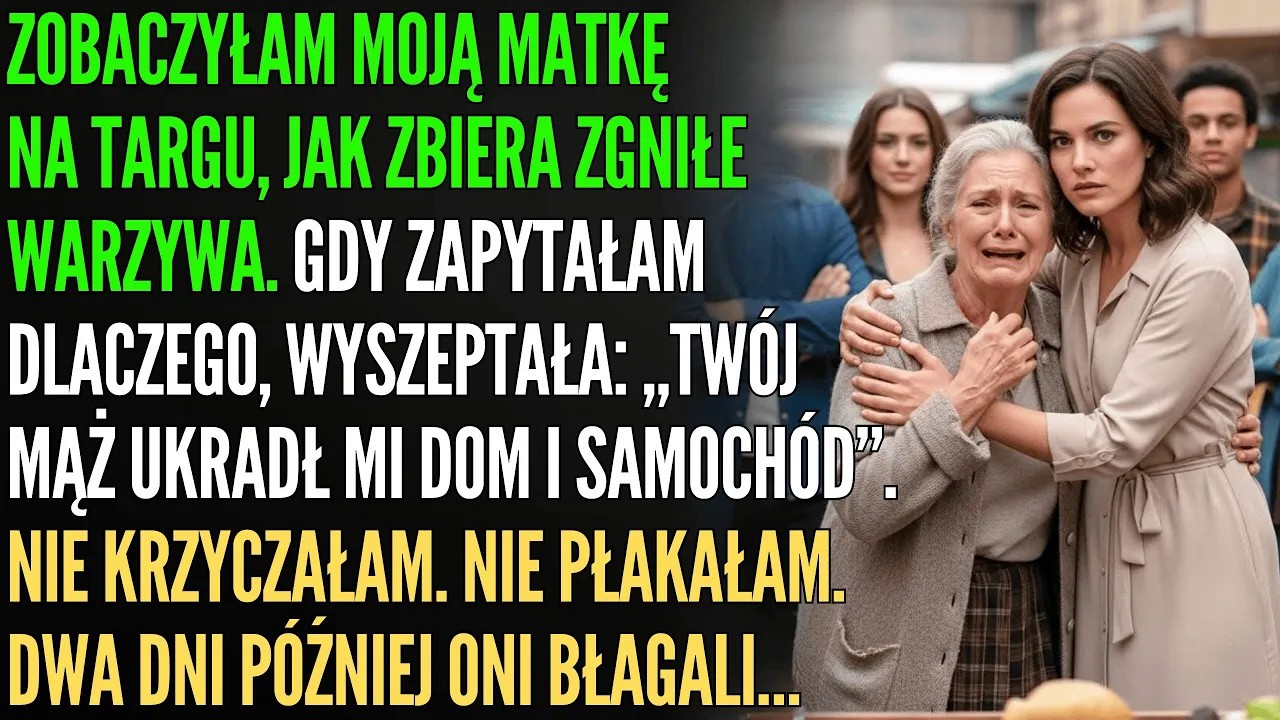 Wystarczyło jedno zdanie, żeby wszystko runęło. Stałam w zatłoczonej hali targowej, wśród zapachu ryb i wilgotnej ziemi, kiedy zobaczyłam starszą kobietę przy straganie. Drżały jej ręce, gdy...