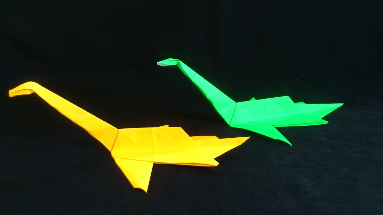 Membuat Origami Dinosaurus Plesiosaurus Long Nesh Binatang Youtube Gambar