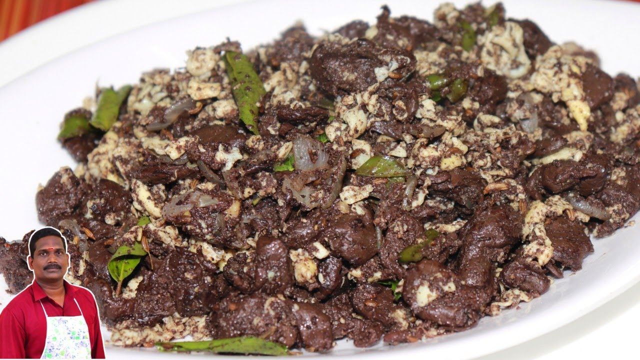 முட்டை சேர்த்து ஆட்டு இரத்த பொரியல் இப்படி செய்து பாருங்க ! Goat blood with egg fry