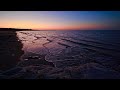 Purple sky sunset serenity ocean waves asmr for deep sleep  3hour relaxation in 4k u.