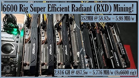 6600 Super Efficient Radiant (RXD) Mining! | 352MH @ 58.82w Wall