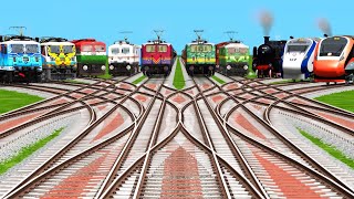 Top 10 Fastest Trains Crossing By Curved🔸 Branched Railroad Tracks | gaming video | train simulator screenshot 4
