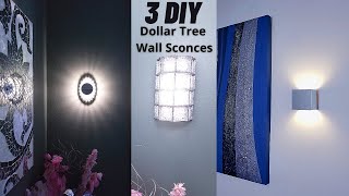 3 DIY Wall Sconces ( How To Make HighEnd Glam Wall Sconce Using Dollar tree items)