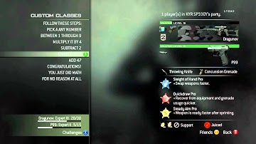 MW3 - My Custom Classes, Kill/Death Ratio, Win/Loss Ratio