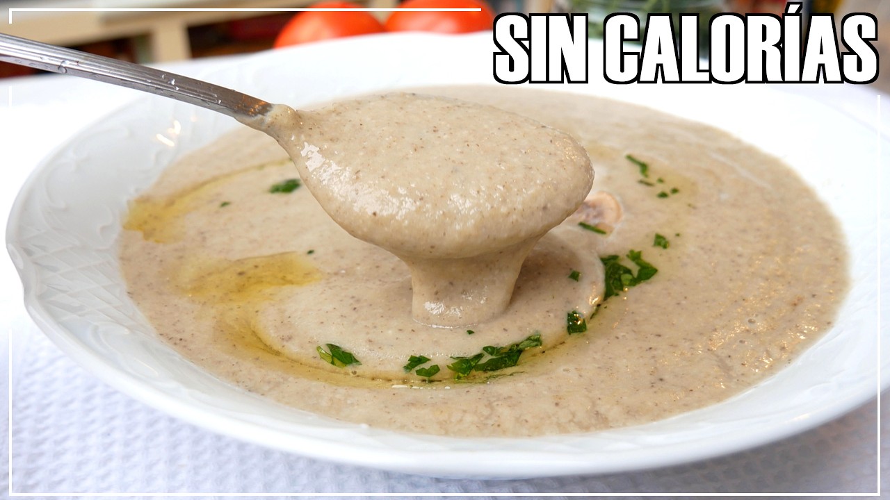 CREMA de Champiñones muy Fácil y Rápida 😍 30 minutos y a la mesa 🍲 SIN CALORÍAS, RECETA SANA