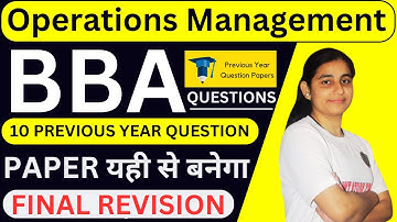 Lucknow University | Operations Management 10 Most Important Questions | BBA||  #luexam