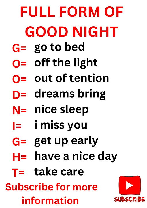 Full Form Of Good