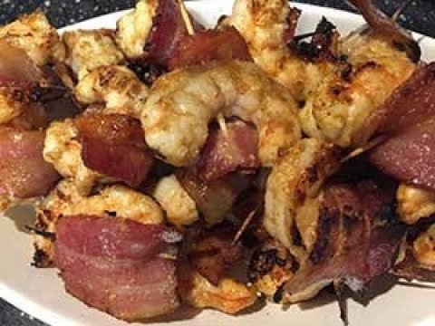 Tasty Grilled Bacon Wrapped Shrimp