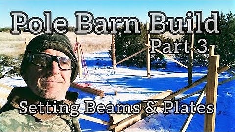 Pole Barn Build Part 3 - Setting Beams and Plates