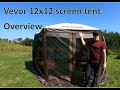 Vevor 12x12 8 person camping gazebo screen tent
