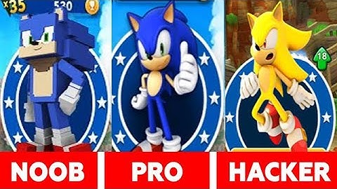 Sonic Dash NOOB vs PRO vs HACKER CHALLENGE Sonic Animation