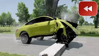Reverse Cars vs Ledge - BeamNG Drive #46