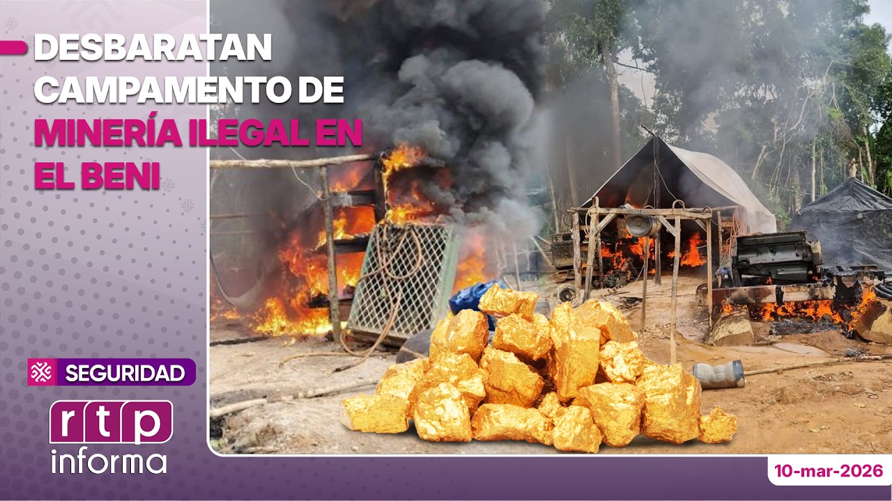 Desbaratan campamento de minería ilegal en el Beni