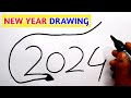 Surprising new year drawing watch how i create an adorable deer  how to draw a deer with 2024