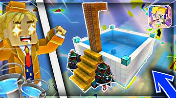 Building Luxurious POOL in Skyblock!! (Blockman GO Blocky Mods)