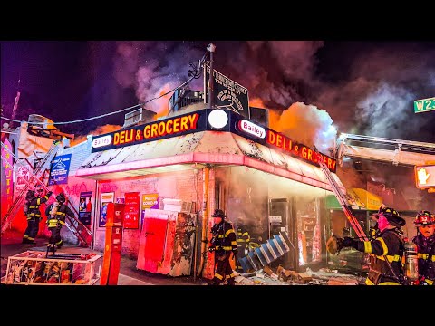 **BRONX 4th ALARM!** HEAVY FIRE Rips Thru Row of Taxpayers Companies Respond Understaffed [Box 3538]