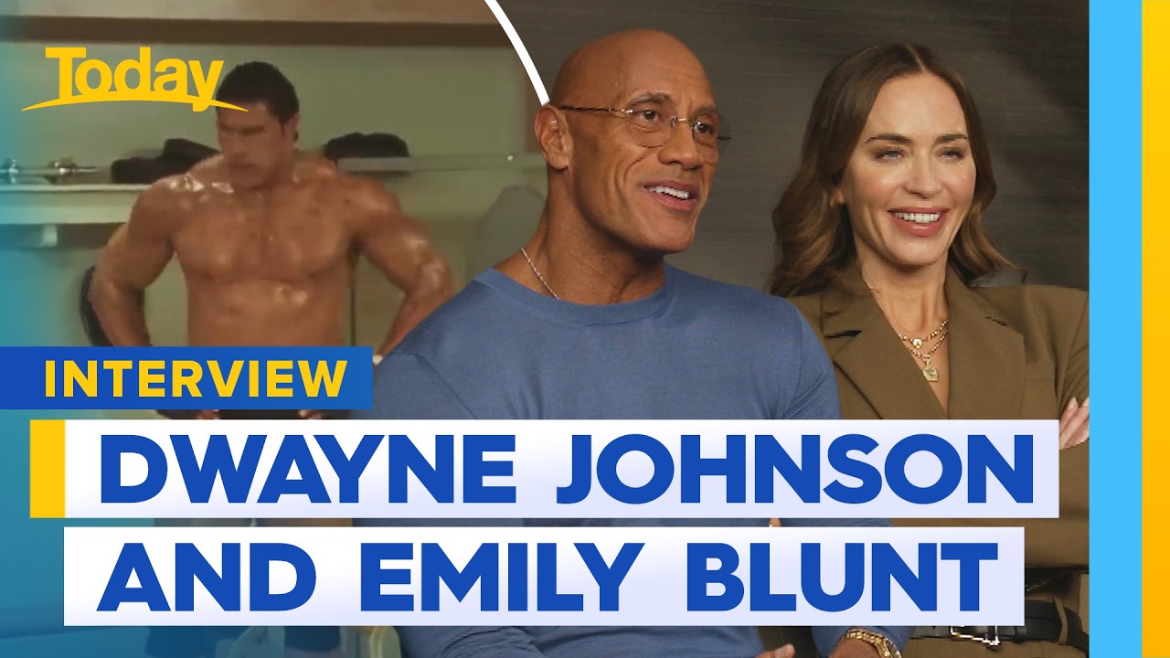 Dwayne Johnson and Emily Blunt catch up with Today | Today Show Australia