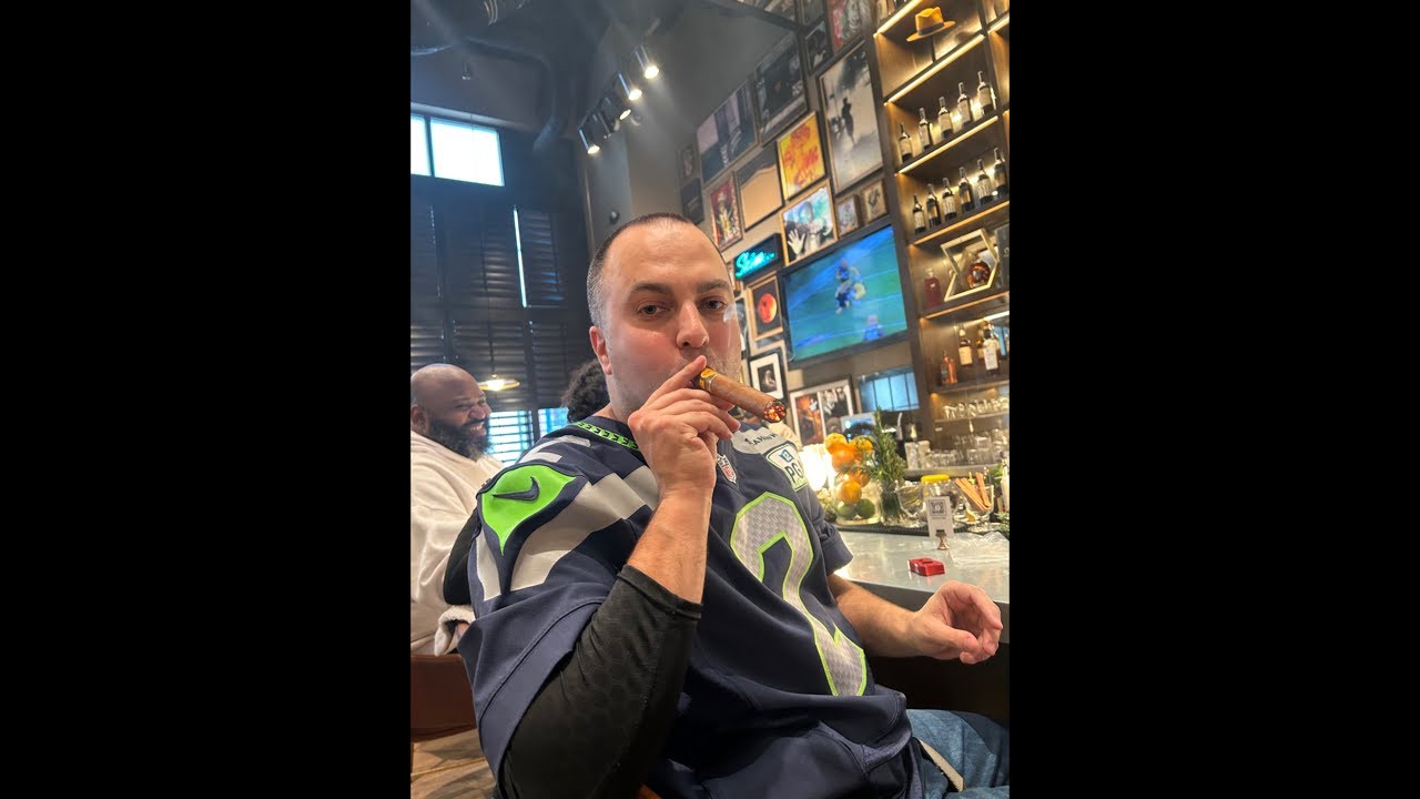Seahawks victory Cuban Cigar. Smoking the Dirty Bird.