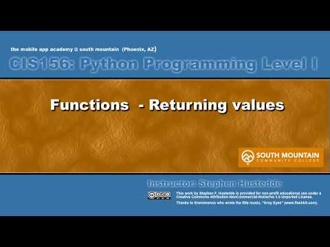 Python 07E   Functions that Return a Value