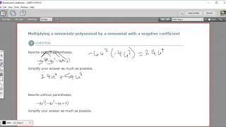 Multiplying a univariate polynomial by a monomial with a negative coeffcient