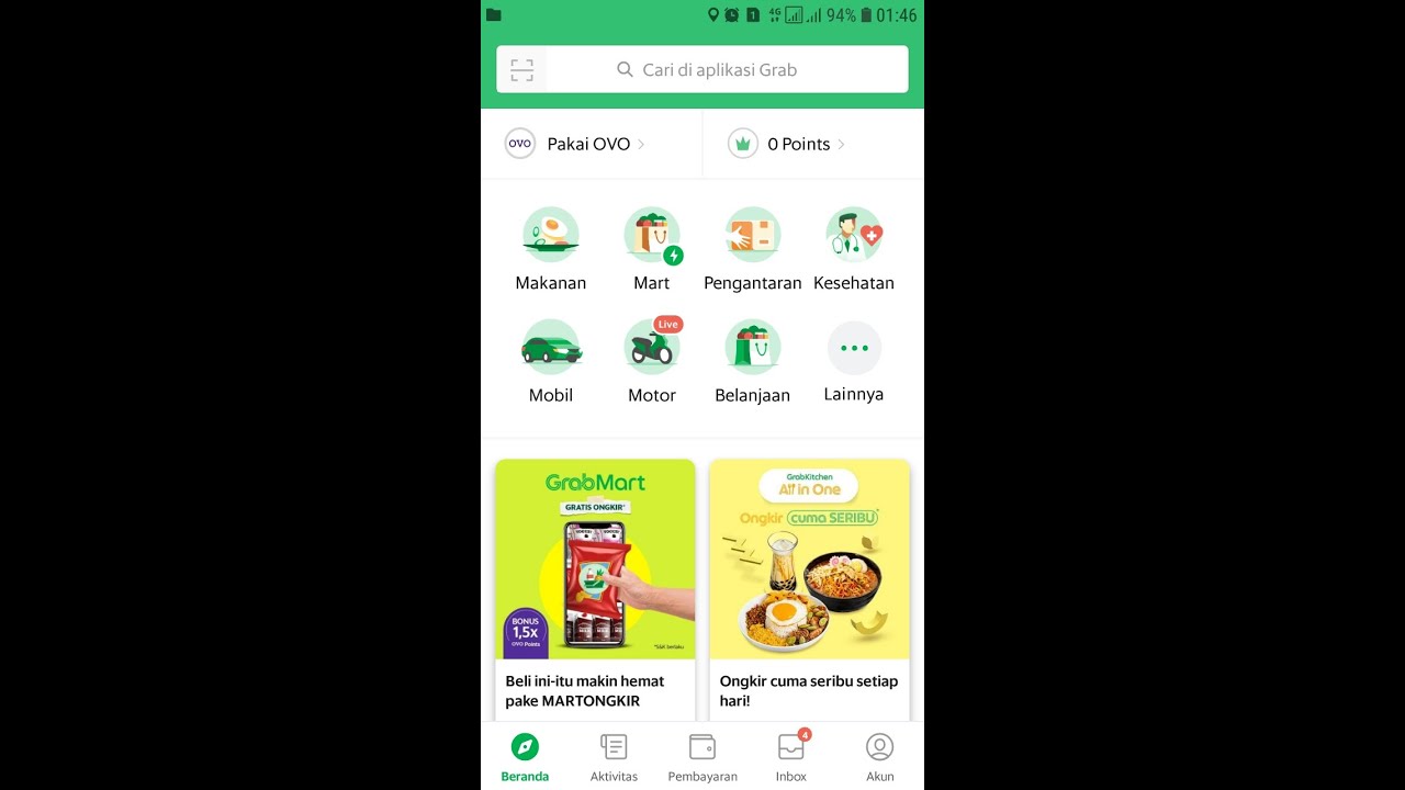 Cara Memesan Grab Motor Grabbike Di Aplikasi Grab Youtube