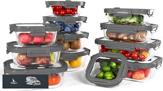 12 Pack Glass Containers with Tempered Lids  Borosilicate Oven Safe( 4F~950F) Airtight