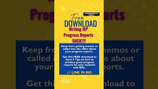 FREE Download- Writing IEP Progress Reports