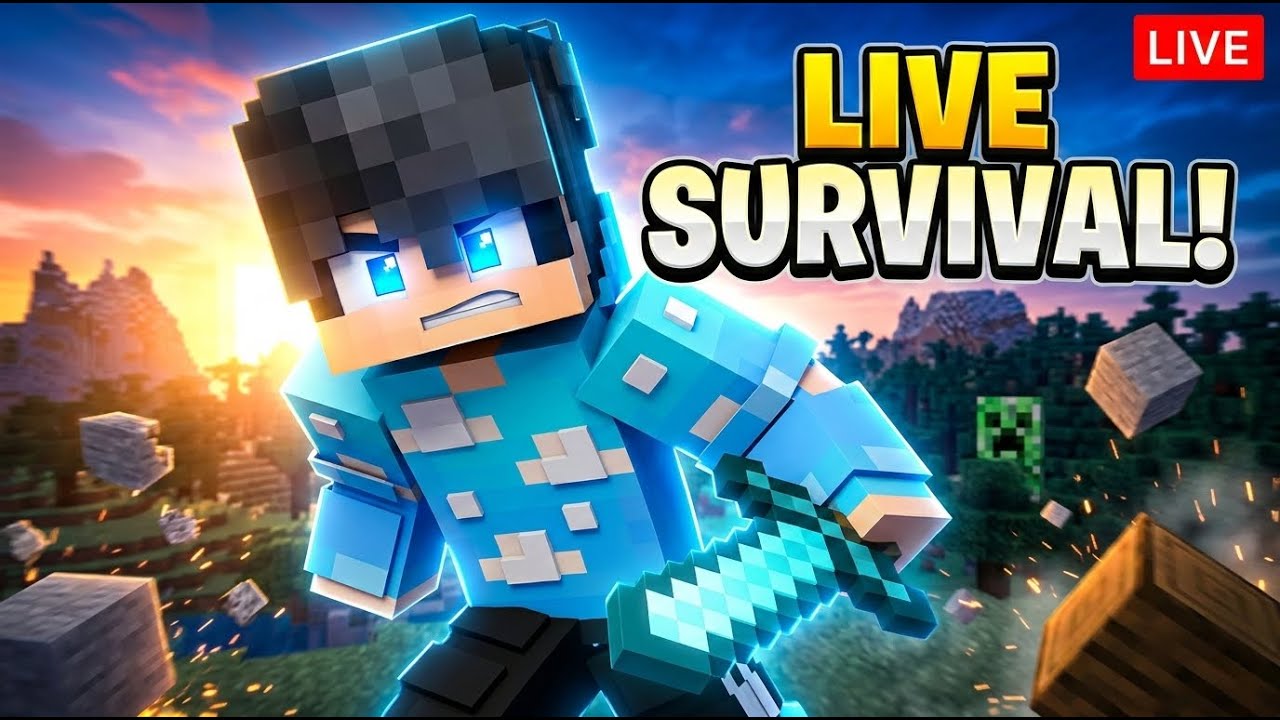 Minecraft MCPE Hindi Survival Live | Let’s Build Big Base 🔥 #3 - YouTube