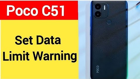 how to set data limit warning, Poco C51 me  me data limit kaise set karen