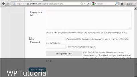 Video 35 How to Change Your PW in WordPress Admin