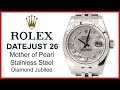 Rolex Datejust Ladies Small, Mother of Pearl REVIEW - 26mm, Fluted White Gold, Jubilee, 179174