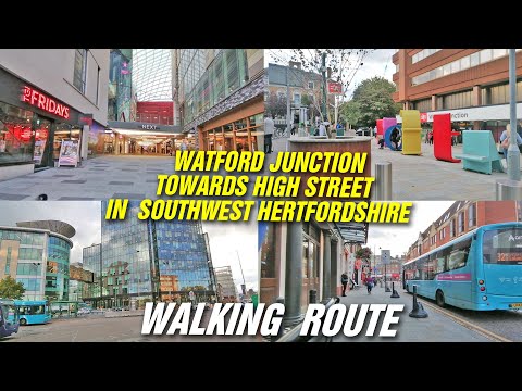 Walking in Street of Watford Junction towards the High Street in Watford  Southwest Hertfordshire